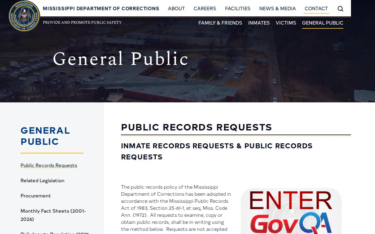 Sunflower County MDOC offender photo records request source