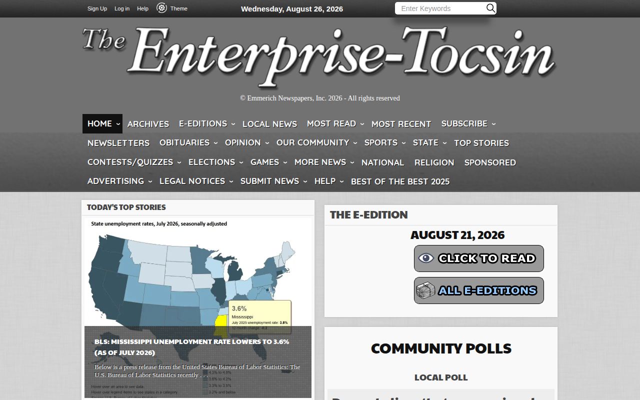 Sunflower County crime news source Enterprise-Tocsin